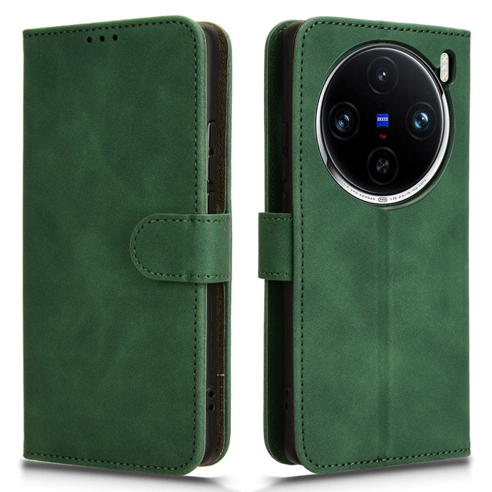 For vivo X100 5G Leather Case Skin-touch Flip Stand Wallet Protective Cover For vivo X100 5G Leather Case Skin-touch Flip Stand Wallet Protective Cover